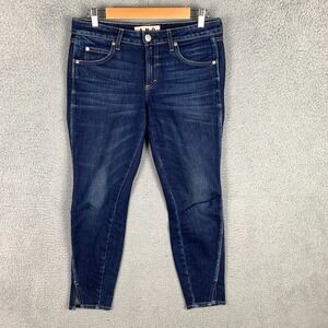 AMO‎ Twist Jeans Women's 28 (Actual 31) True Blue Denim Skinny Split Ankle Crop